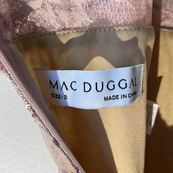 Mac Duggal embroidered floral pink a-line plunge gown - 67481 - Picture 11 of 14